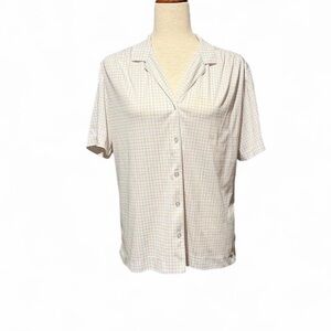White colorful Panel print Button-Up Shirt